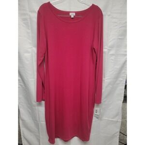 LuLaRoe Debbie Pink/ Fuschia Long Sleeve Dress Sz 2XL NWT